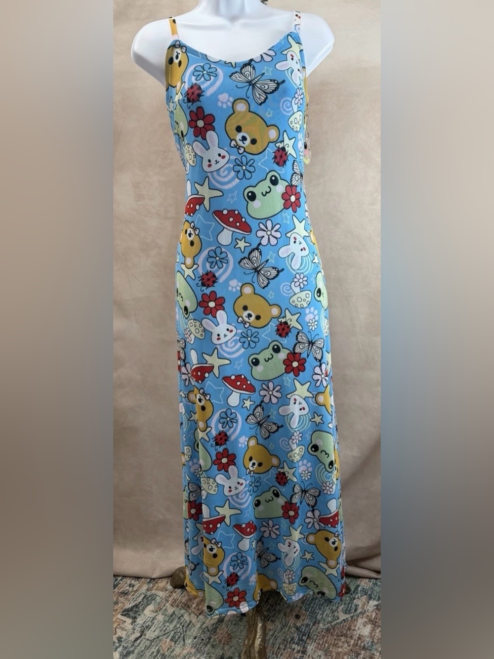 NWT Sweet Society Hot Topic Cute Mesh Blue Kawaii Slip Dress Size S